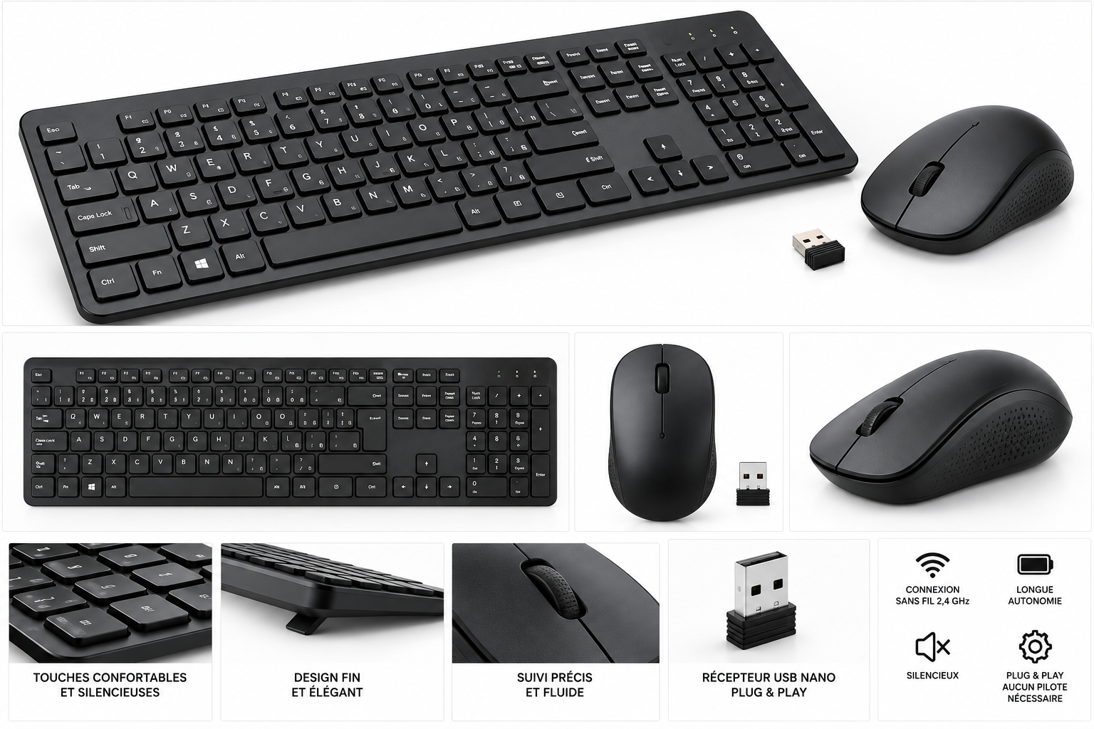 Clavier et souris sans fil